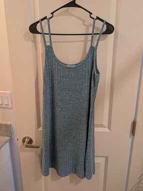 Ekouaer Blue Ribbed Tank Dress (or Nightgown)